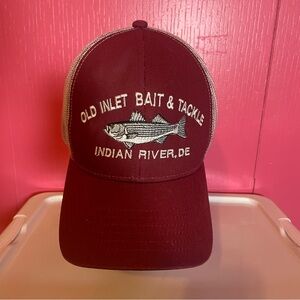 Bait and Tackle Maroon Cap Fisherman Hat